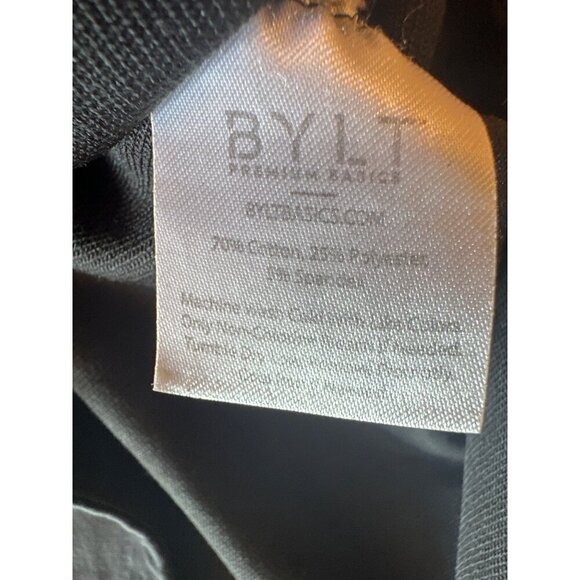 BYLT Premium Basics Drop-Cut S/S Mens Shirt LUX Size L Black Workout Athletic - Picture 4 of 5